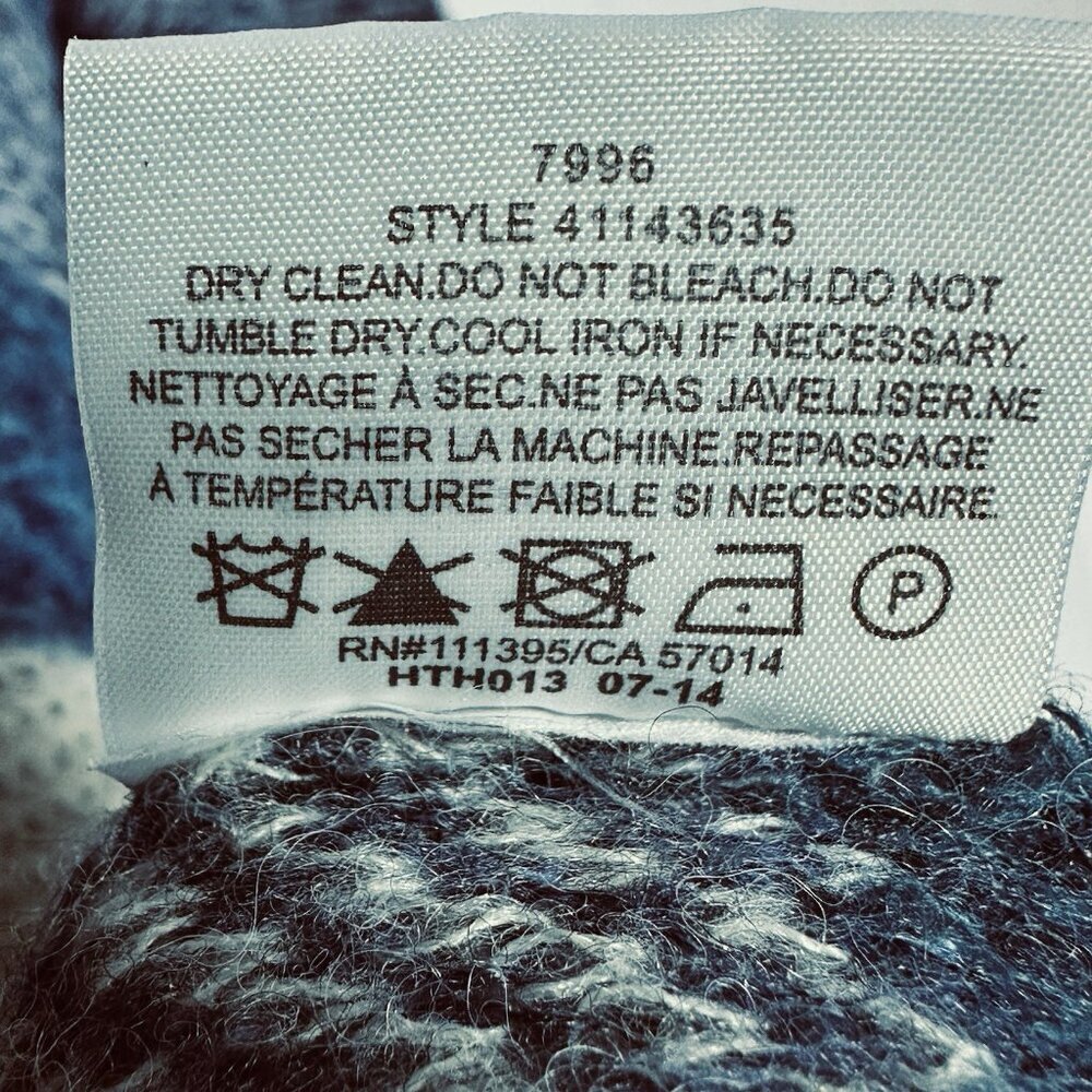 NOT FOR SALE SOLD Tricia Blue Alpaca Wool Horizontal Striped Turtleneck Sweater - Picture 7 of 8